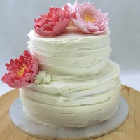 Wedding Cake - 2 Tier Peony Flower Cake